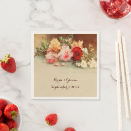 Guardanapo De Papel Casamento Vintage, Natureza-Morta de Flores de Ros