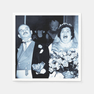 Guardanapo De Papel Casamento vintage Picture Happy Casal Funny Bride