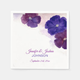 Guardanapo De Papel Casamento Violeta De Ameixa Floral De Água
