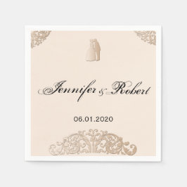 Guardanapo De Papel Casamento vitoriano Dourado de Filigree