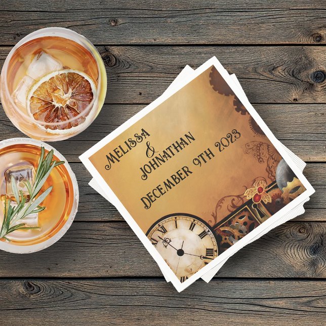 Guardanapo De Papel Casamento Vitoriano Steampunk (Criador carregado)