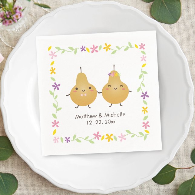 Guardanapo De Papel Casamento Whimsical De Coroa Floral De Pear Perfei (Criador carregado)
