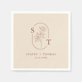 Guardanapo De Papel Casamento Whimsical Elegante Terracotta