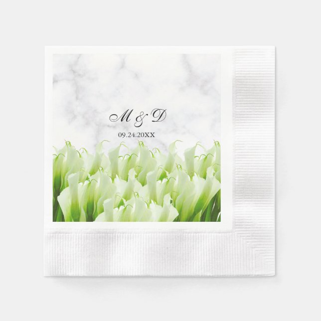 Guardanapo De Papel Casamento White Calla Lily Florals (Frente)