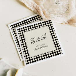Guardanapo De Papel Casamento Xadrez Diamante Retro Dinheiro Antigo