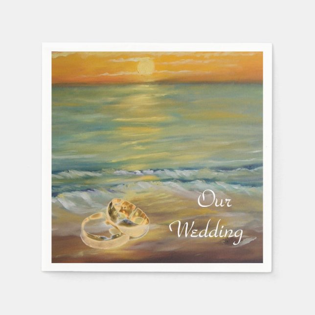 Guardanapo De Papel Casamentos de praia em Sunset (Frente)