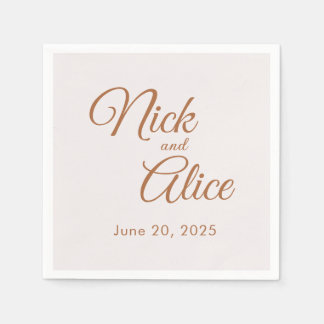 Guardanapo De Papel Casamentos personalizáveis, Noivados - Cor do CAFÉ