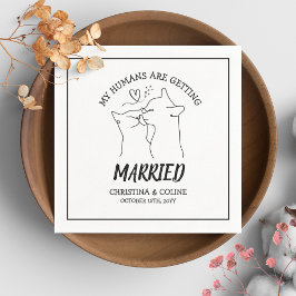 Guardanapo De Papel Casamentos simples e divertidos modernos com gatos