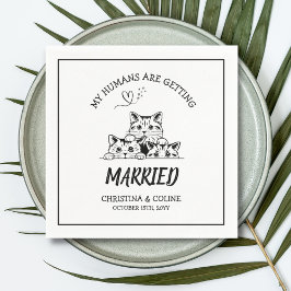 Guardanapo De Papel Casamentos simples e divertidos modernos com gatos