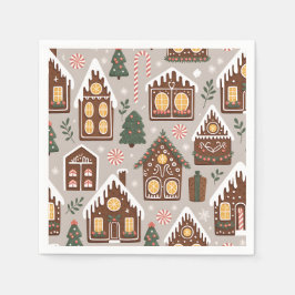 Guardanapo De Papel Casas de Biscoito de Natal Padrão de Feriado