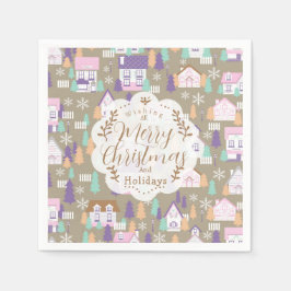 Guardanapo De Papel Casas de Natal Brown