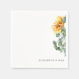 Guardanapo De Papel Cascading Sunflower Greenery Sage Weding