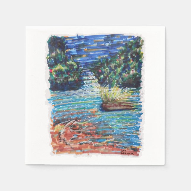 Guardanapo De Papel Cascata Colorida (Frente)