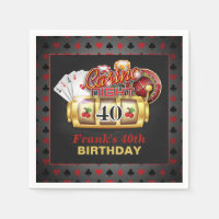 Casino Birthday Paper Napkins - aniversário de 40 