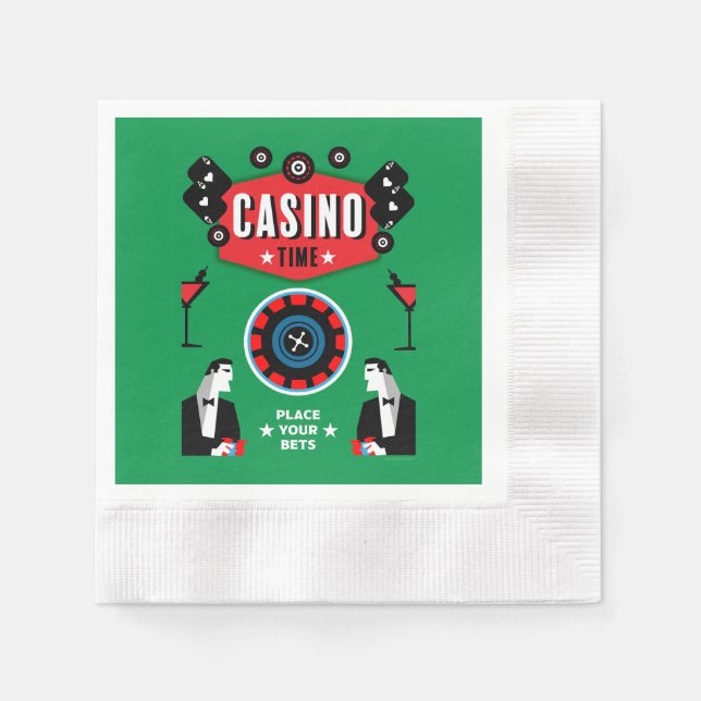 Guardanapo De Papel Casino Gambling Poker Roulette (Frente)
