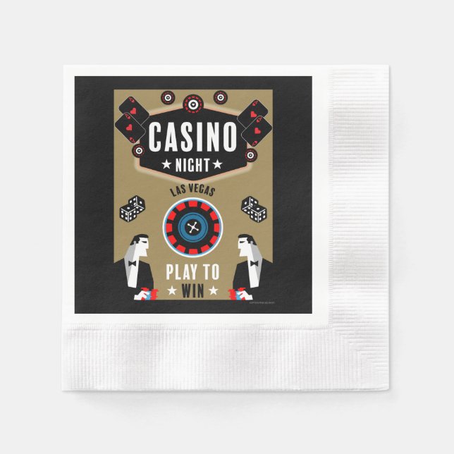 Guardanapo De Papel Casino Gambling Poker Roulette (Frente)