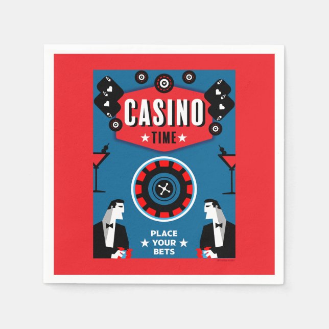 Guardanapo De Papel Casino Gambling Poker Roulette (Frente)