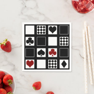 Guardanapo De Papel Casino jogando cartas para o coração cruza clube
