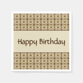 Guardanapo De Papel Castanho com Padrão Dourado