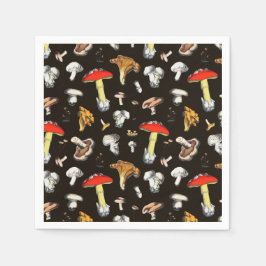 Guardanapo De Papel Castanho-escuro Cogumelo Florestal