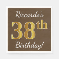 Castanho, Faux Dourado 38º Aniversário + Nome Pers