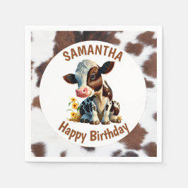 Guardanapo De Papel Castanho-Vaca e Branco