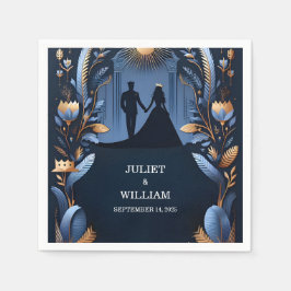 Guardanapo De Papel Castelo Luxury Fuchsia Crown Casamento Real Azul