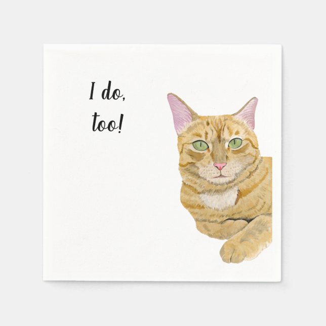 Guardanapo De Papel Cat Custom Cocktail Napkin (Frente)