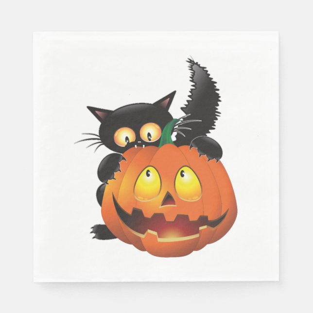 GUARDANAPO DE PAPEL CAT HALLOWEEN (Frente)