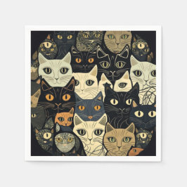 Guardanapo De Papel Cat Pattern Artsy