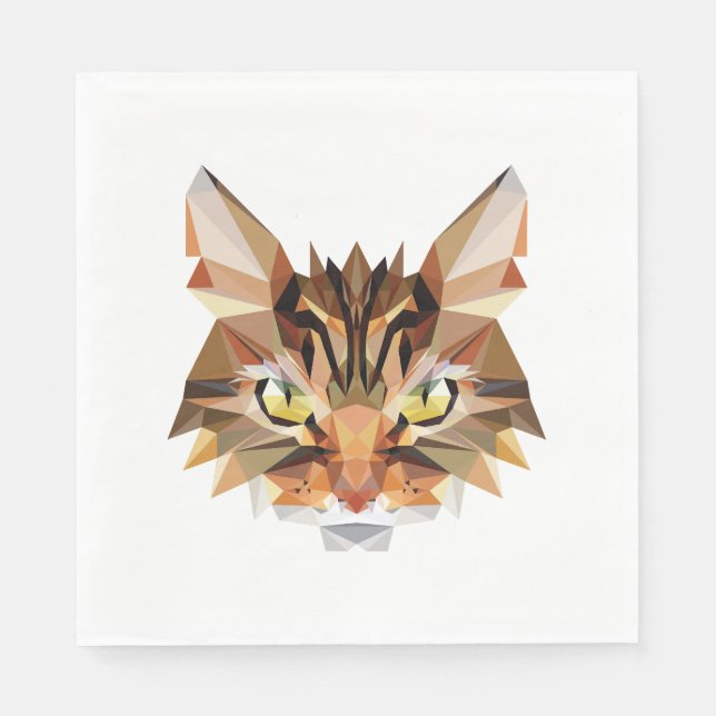 Guardanapo De Papel Cat polygon (Frente)