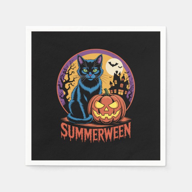 Guardanapo De Papel Cat Spooky Summerbetween Vibes (Frente)