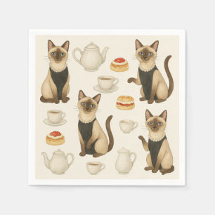 Guardanapo De Papel Cat tendo Tarde Tea Party London Inglaterra