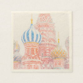 Guardanapo De Papel Catedral de rua Basil em Snowstorm