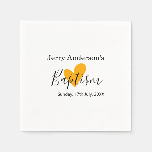 Guardanapo De Papel Catholic baptism kids modern simple QR minimal (Frente)