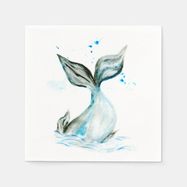 Guardanapo De Papel cauda de baleia puxada à mão (Frente)