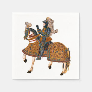 Guardanapo De Papel Cavaleiro Medieval em Armor a cavalo