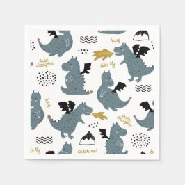 Guardanapo De Papel Cavaleiros e Dragões | Fairytale Festa de aniversá