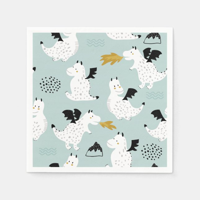 Guardanapo De Papel Cavaleiros e Dragões | Fairytale Festa de aniversá (Frente)