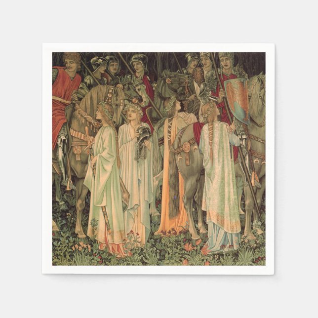 Guardanapo De Papel Cavaleiros medievais da Mesa redonda (Frente)