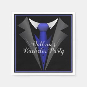 Guardanapo De Papel Cavalheiro Elegante Gravata Azul