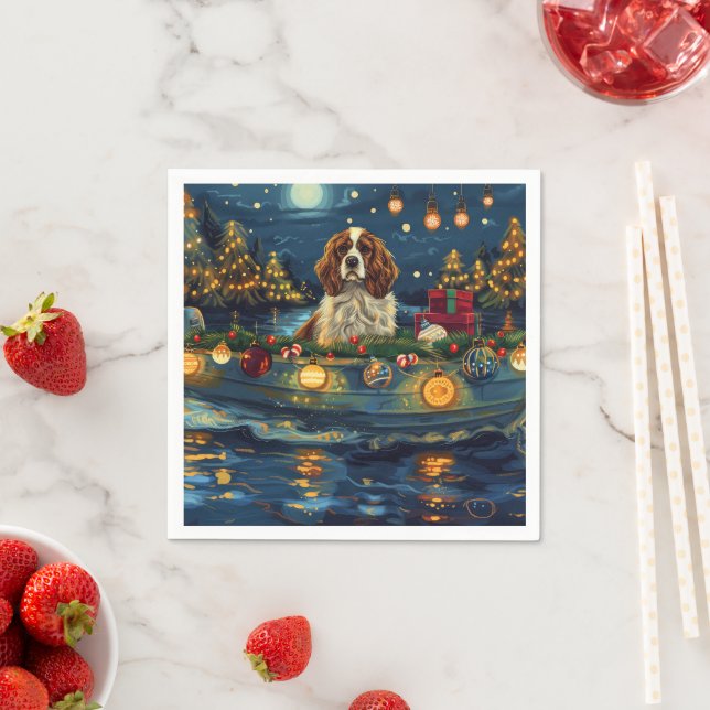 Guardanapo De Papel Cavalier King Charles Christmas Voyage (Insitu)