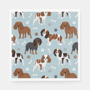 Guardanapo De Papel Cavalier King Charles Spaniel Paws e Bones