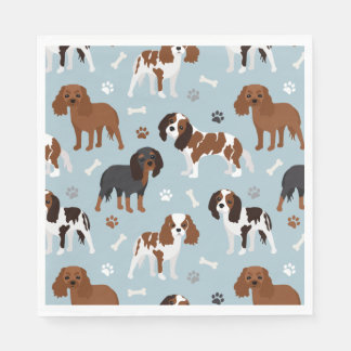 Guardanapo De Papel Cavalier King Charles Spaniel Paws e Bones