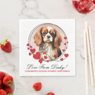 Guardanapo De Papel Cavalier King Charles Spaniel Red Heart Frame