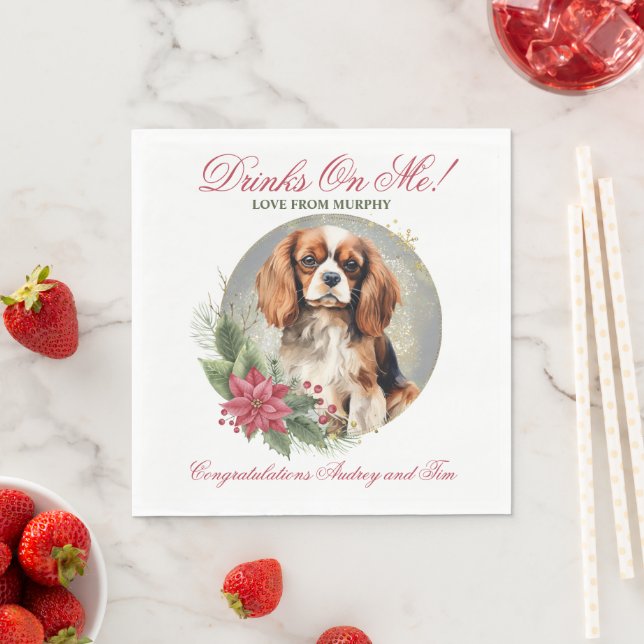 Guardanapo De Papel Cavalier King Charles Spaniel Wedding Napkins (Insitu)