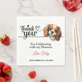 Guardanapo De Papel Cavalier King Charles Spaniel Wedding Obrigado