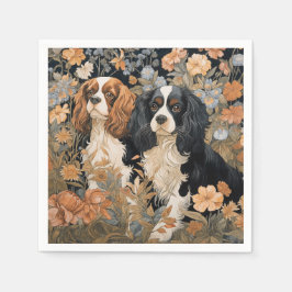 Guardanapo De Papel Cavalier King Charles Spaniels Antique Tapeçaria