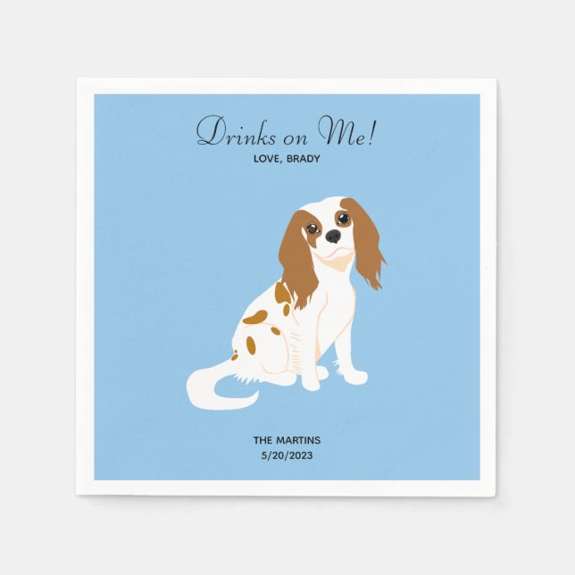 Guardanapo De Papel Cavalier King Charles Wedding Cocktail Napkins (Frente)