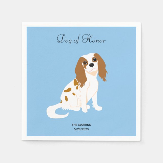 Guardanapo De Papel Cavalier King Charles Wedding Cocktail Napkins (Frente)
